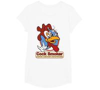 Kevin Smith Jay et Silent Bob Reboot Cock Smoker Logo Baked T-Shirt, Fille, Blanc, XS