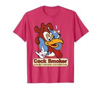 Kevin Smith Jay et Silent Bob Reboot Cock Smoker Logo Baked T-Shirt, Homme, Rouge Chiné, L