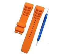 Kevisae Bracelet de montre en caoutchouc de silicone compatible avec le bracelet de montre Richard Mille de 25 mm noir, orange, rouge - Bracelet de montre en caoutchouc Richard Mille 25 x 20 mm