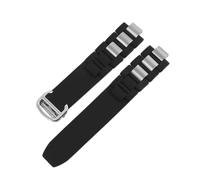 Kevisae Bracelet de montre en caoutchouc de silicone noir compatible avec Must De Cartier 21 Century Chronographe Quartz Bracelet de montre en caoutchouc pour Cartier 20 mm