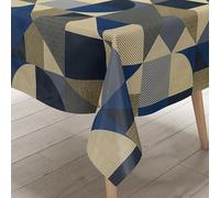 KEVKUS B6015-01 Nappe en toile cirée, 160 cm de large, grande taille, formes géométriques, taille et forme au choix, livraison sans plis, enroulée sur une douille en carton