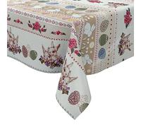 KEVKUS Nappe en toile cirée 01434-02 - Motif lapin de Pâques - Avec bande passepoilée - Rectangulaire, ronde ou ovale - 140 x 300 cm