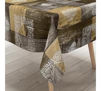 KEVKUS Nappe en toile cirée 160 cm de large grande taille B4044-01 Motif cabane de ski Alm Cœurs - Taille et forme au choix + Livraison sans plis + enroulée sur une douille en carton