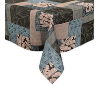 KEVKUS Nappe en toile cirée - Largeur : 160 cm - Motif patchwork jungle - Au choix - Rectangulaire, ronde et ovale - Dimensions : ovale 160 x 200 cm - Bord coupé