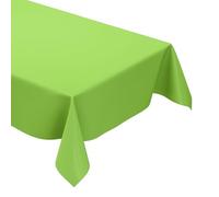 KEVKUS Nappe en toile cirée unie 375 vert clair uni au choix en rectangulaire, ronde ou ovale - Taille ovale 140 x 200 cm avec bande passepoilée