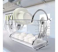 KEVO Égouttoir à Vaisselle à 2 Niveaux Multifonction Support pour Bol à Tasses Égouttoir à Vaisselle avec Plateau d'Égouttage Rangement de Cuisine 40 * 26 * 37cm (Porte-gobelet)