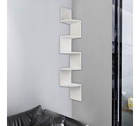 KEVO Étagère d'Angle Murale en Forme Zigzag - Bibliothèque Suspendue - Étagères de Rangement pour Livres, CD, DVD