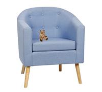 KEVO Fauteuil de Salon Simple à Cocktail, Club, de Lecture - Crapaud en Tissu de Lin Rembourré Rétro pour Chambre à Coucher et Salon