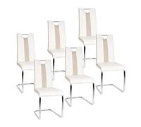 KEVO Lot de 6 Chaises Salle à Manger Chaise de Cuisine avec avec Assise et Dossier en PU, Pieds en Métal, Chaise Modern pour Salle à Manger, Salon, Cuisine, Bureau