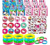 KEVRDRT 86 Pcs Party Favours,Cadeaux Anniversaire Enfant Set, Set De Fête d'Anniversaire Kitty, Set De Cadeaux d'Anniversaire, Sac Cadeau Anniversaire Enfant, Filles Décorations Fêtes d'Anniversaire