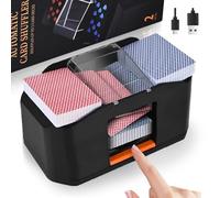 Kevsuvqin Melangeur de Carte électronique pour 2Jeux, Faible bruit Melangeur de Carte Manuelle Avec Batterie Rechargeable 3000mAh, Câble de Chargement UBS, Mélangeur de Cartes pour UNO/Blackjack/Poker
