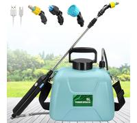 Kevsuvqin Pulverisateur Electrique 5V/2400mAh, Pulverisateur de Jardin 5L, Pulverisateur avec Rétractable, Pulverisateur a Pression avec 3 Buses Réglables et Réservoir d'eau de 5 litres