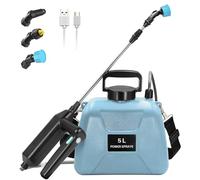 Kevsuvqin Pulverisateur Electrique 7.4V/2400mAh, Pulverisateur de Jardin 5L, Pulverisateur avec Rétractable, Pulverisateur a Pression avec 3 Buses Réglables et Réservoir d'eau de 5 litres