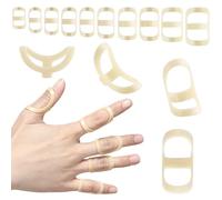 KEWAYO 10 Pièces Attelle Doigt et Orthèses de Doigt Lot de PP, Design Courbe en Forme de Bague Taille 5-14,Pour Doigt à Ressaut, Arthrite et Protection