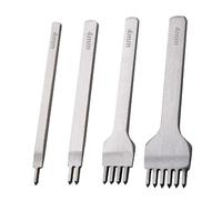 KEWAYO 4Pcs acier blanc 4 mm 1/2/4/6 DIY Cuir Kit Outils Perforatrice Artisanat du Cuir Griffe Perforateur Trou Couture Diamant Laçage