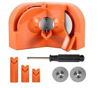 KEWAYO Affûteur de Forets Électrique Professionnel, Portable avec 2 Meules Diamant & 3 Blocs, pour Carbure, Acier Trempé et Cobalt, Meulage Efficace et Polyvalent (Orange)