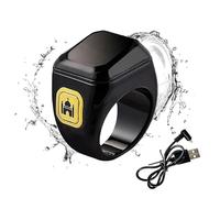 KEWAYO Bague intelligente Tasbih Zikr, anneau de prière numérique musulman, écran OLED, compteur Tasbih, technologie portable, étanche, rechargeable par USB, 20 mm, Plastique, Plastique.