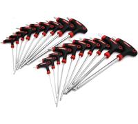 KEWAYO Lot de 19 clés à poignée en T - Clé hexagonale et Torx avec poignées transversales, clés Allen TRX, robustes et polyvalentes