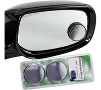 KEWAYO Lot de 2 rétroviseurs d'angle mort pour voiture, petit rond, convexe, réglable, rotation à 360 °, grand angle, pour tous les véhicules universels, design autocollant