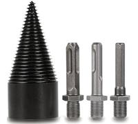 KEWAYO Lot de 4 forets à cône fendeur de bois amovibles - Foret fendeur de bois haute performance pour perceuse à main, tige ronde Stick-hex