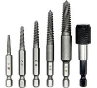 KEWAYO Lot de 6 extracteurs de vis endommagées et de boulons cassés avec mandrins 1/4 à changement rapide