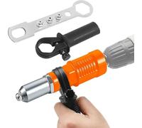 KEWAYO Lot de 6 pinces à riveter pour visseuse sans fil, pistolet à riveter lourd, pince à riveter pour tôle d'aluminium, fer et acier inoxydable