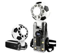 Keweis Ventilateur portatif avec refroidissement à glace, ventilateur turbo 2 en 1 en forme de football, mini ventilateur personnel réglable à 5 vitesses, ventilateur portable rechargeable par USB