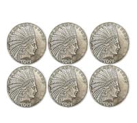 KEWEIYASW 1 oz .999 Pure Copper Round/Challenge Coin Uncirculated 6 PCS