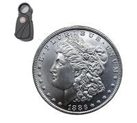 KEWEIYASW 1886 American Dollar Eagle,Uncirculated Currency A Magnifying Glass with Light is Given as a Gift