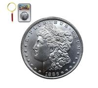 KEWEIYASW 1886 Morgan Dollar Coins Brilliant Uncirculated Coins Give The Coin Microscope a