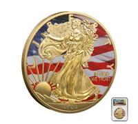 KEWEIYASW 1900 Liberty Commemorative - Museum-Grade Relief Coin, Brilliant Full-Color Finish, encased in a Scratch-Proof, Shock-Proof Display Shell.