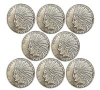 KEWEIYASW 1907 Indian Head Buffalo Nickel Cent Piece VG Very Good US Coin Collectible 8 PCS