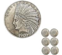 KEWEIYASW 1907 Indian Rupees Coins Gold Coins 10 Indian Very Good US Coin Collectible Limited Edition 7 Pieces