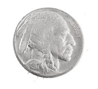KEWEIYASW 1913 to 1926 Indian Head Buffalo Nickel 5 Cent Piece VF Very Fine 5c US Coin Collectible(Buffalo Nickel1917)
