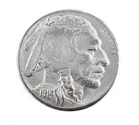 KEWEIYASW 1913 to 1926 Indian Head Buffalo Nickel 5 Cent Piece VF Very Fine 5c US Coin Collectible(Buffalo Nickel1914)