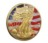 KEWEIYASW 2015 American Refined Commemorative Coin, Statue of Liberty Painted Version Collector Coin (American Eagle Coin)