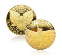 KEWEIYASW American Statue of Liberty Commemorative Coin, Eagle Challenge Coin on The Back, Collectible Coin, Craft Decoration