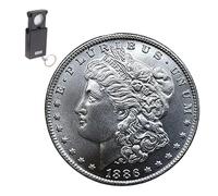 KEWEIYASW Morgan Dollar 1886 Uncirculated,Coins for Collectors Give a Jewelry Magnifying Glass