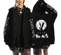 kewing Death Note Anime Fermeture éclair Sweat à Capuche pour Femme Homme surdimensionné Sweat à Capuche Veste