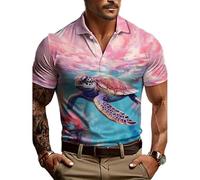 kewing Polo pour Homme imprimé en 3D avec des Abeilles des Loups et des aigles Polo d'été à Manches Courtes avec Revers et Motifs d'animaux décontracté Streetwear