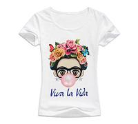 kewing T-Shirt d'impression d'avatar de Peinture à l'huile pour Femmes - T-Shirt drôle à Manches Courtes/col en V Chemisier Respirant d'été
