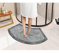 kewing Tapis de Bain en Pierre de diatomite Tapis de Bain incurvé à séchage Rapide pour Douche Tapis de Sol en Forme de Ventilateur Absorbant Marbré Tapis de Bain antidérapants pour Bain intérieur