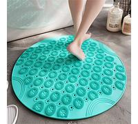 kewing Tapis de Douche avec ventouses Tapis de Bain Rond antidérapant 22 Pouces Tapis de Bain en PVC Anti-moisissure avec Trou de Drainage et Massage à Bulles lavables en Machine