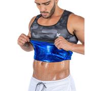 Kewlioo Gilet de compression pour homme, effet thermo-r sistant, effet gainant, id al pour la gym et les exercices (gris camouflage 4XL/5XL)