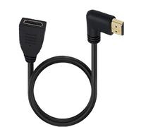 Kework Câble d'extension HDMI 4 K de 0,6 m - Angle droit de 90 degrés - Câble adaptateur HDMI mâle vers HDMI femelle - Câble HDMI 2.0 haute vitesse - 4K @ 60 Hz (droite AM vers FM)