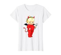 Kewpie Baby Devil Cute T-Shirt Graphique avec Valeur, Femme, Blanc, M