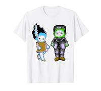 Kewpie Baby Frankenstein et Bride Spooky T-Shirt Graphique avec Valeur, Homme, Blanc, M