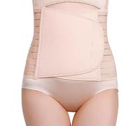 KEWUF 1 PCS 3 en 1 Ceinture Abdominale Femme, Ceinture Post Accouchement, Ceinture Maintien Lombaire, Ceinture Post Partum Accouchement, Réglable Respirant Ventre Plat Gaine Post Partum - Abricot