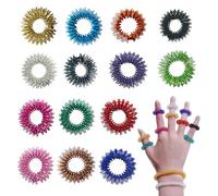 KEWUF 14 pcs Bague de Massage Des Doigts, Bague Accupressure, Anneaux de Massage Des Mains, pour Circulation Sanguine Entre Les Doigts (14 Couleurs)