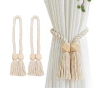 KEWUF 2 Paquets d'embrasses de Rideaux magnétiques Attaches Rideaux en Coton tissé à la Main Supports de Rideaux embrasses à Rideaux Attaches de Rideaux pour Rideaux embrasse pour rideaux